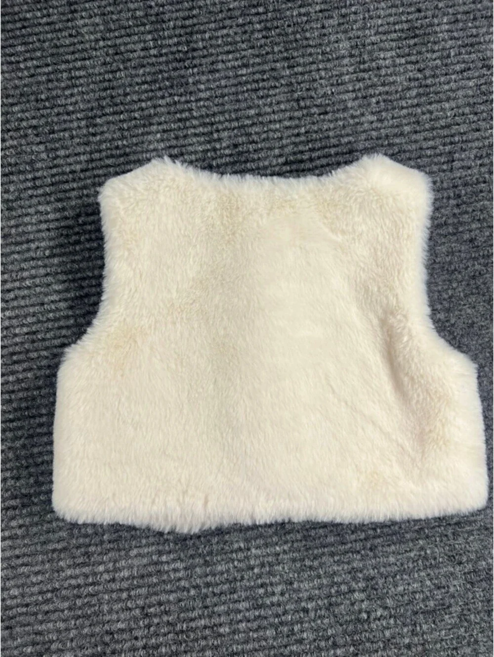 Rare Editions Girls 2T Dusty Pink Long Sleeve Dress with Cream Faux Fur Vest
